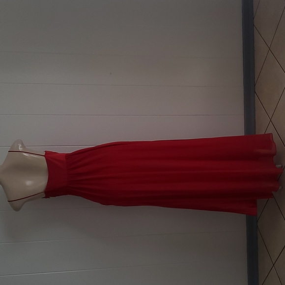 Maria Bonita Long Spaghetti Strap Dress Red Small - Picture 10 of 10